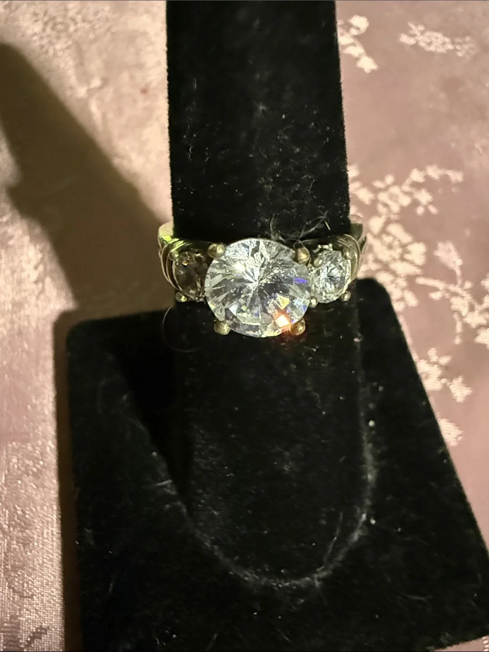 Sterling silver and 3 CZ ring